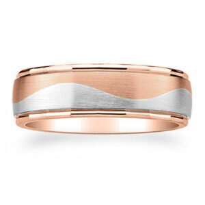 14K Rose and White Gold Design Wedding Ring 7mm (#GR39W7RW)